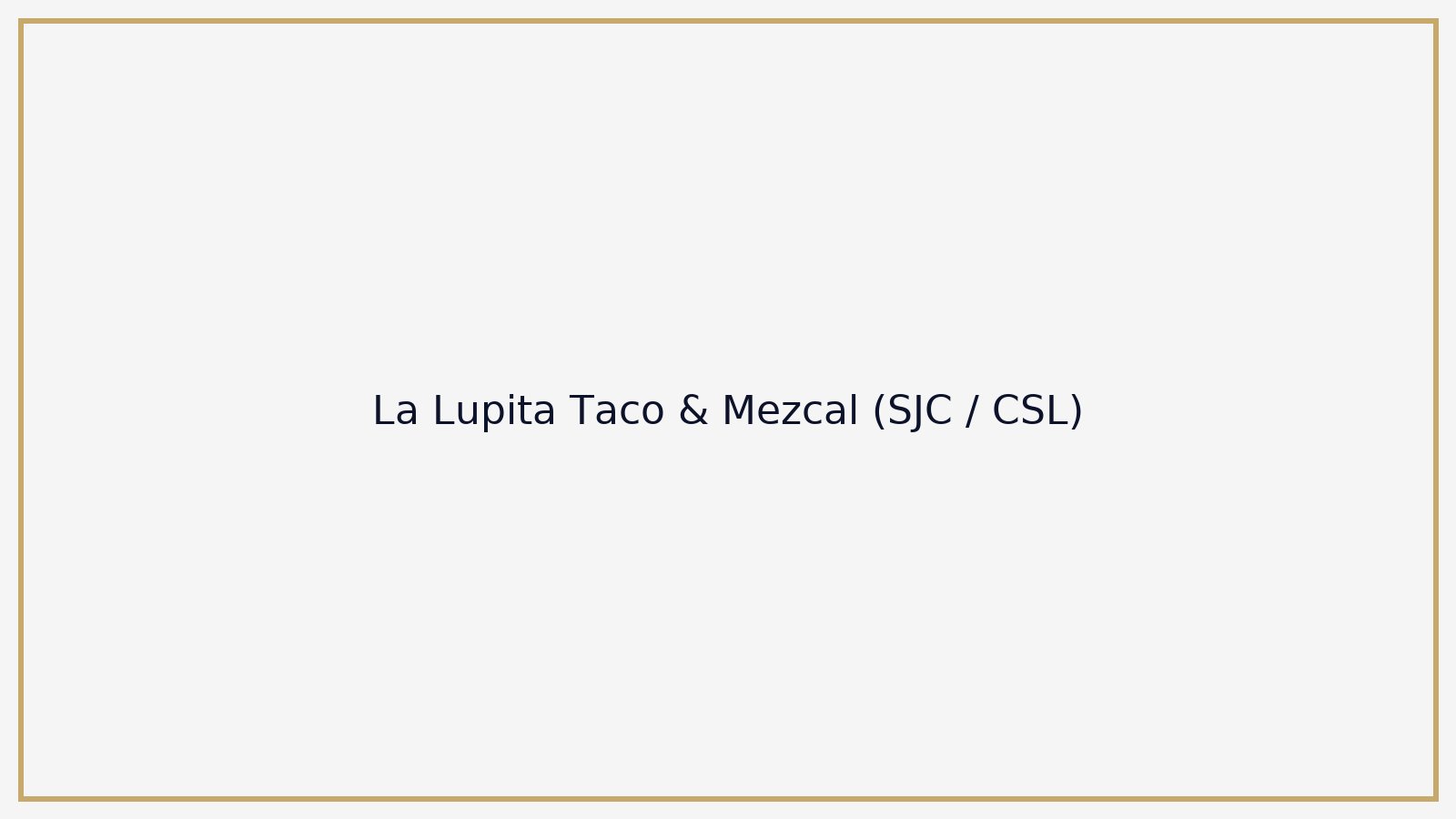 La Lupita Taco & Mezcal (SJC / CSL)